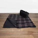 Picnic Time Black Tartan XL Blanket Tote