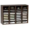 VEVOR Literature Organizers 36 Compartments Office Mailbox with Adjustable Shelves Brown