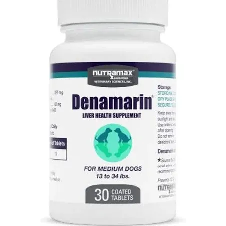 Nutramax Denamarin with S-Adenosylmethionine & Silybin Tablets Liver Supplement ...