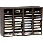 VEVOR Wood Literature Organizer Adjustable File Sorter 36 Compartments Brown