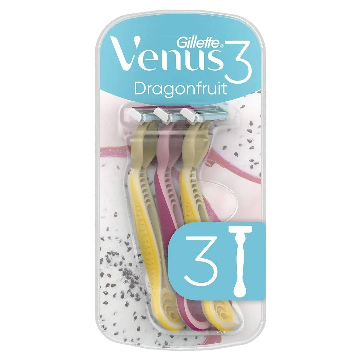 Gillette Venus 3 Dragonfruit Disposable Razors x3