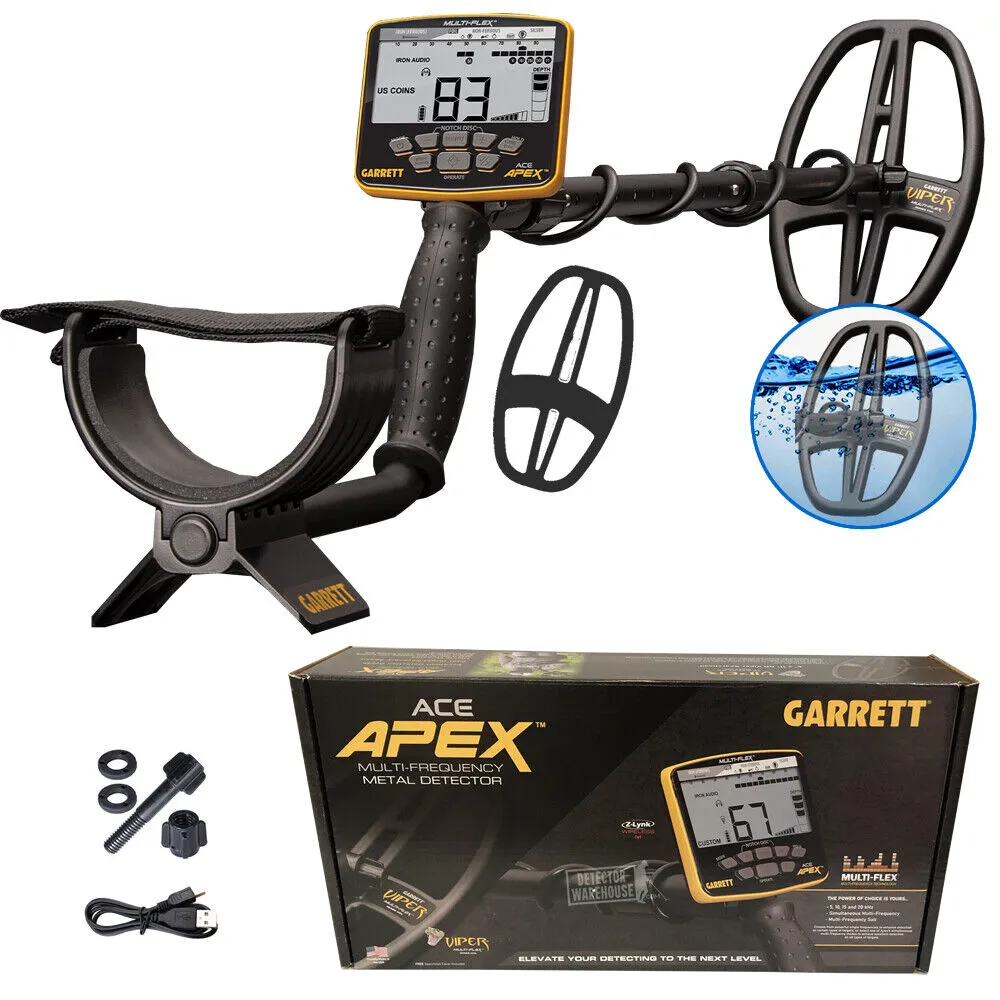 Garrett ACE APEX Multi-Frequenc<wbr/>y Metal Detector with 6&#034; x 11&#034; Searchcoil