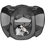 Furhaven Mesh Pet Playpen Gray Medium