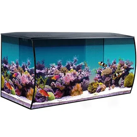 Fluval Flex 32.5 Marine Salt Water Aquarium Kit - Fish Tank for Fish, Coral & More - Comes with LED Lights, Filtration System & More - 32.5" x 15.75" x 15.35" - 123 L, 32.5 Gal. - Black