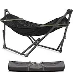 Tranquillo Uniki 30s Foldable Hammock Stand, 550 lbs Capacity, No Screws Needed, Grey, Size: Small, Black