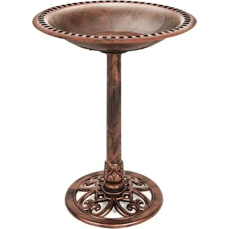 Best Choice Products Outdoor Rustic Pedestal Bird Bath Accent