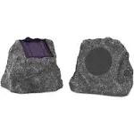 Innovative Tech Solar-Charging Bluetooth Outdoor Rock Speakers, Set of 2