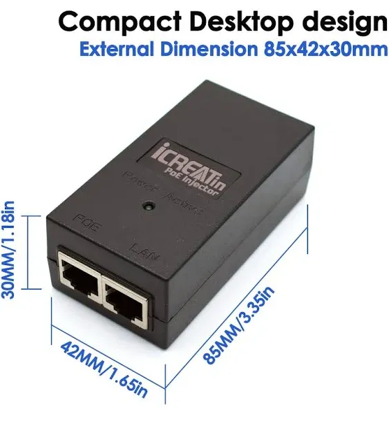 Gigabit POE Injector Adapter, IEEE 802.3af Compliant, 10/100/1000Mbps RJ45, up to 328 ft, Compatible with TL-POE150S, TPE-113GI