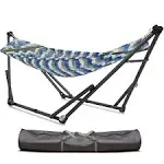 Tranquillo Uniki 550 lbs Capacity Double Hammock Stand, Adjustable Hammock Stand, Collapsible Camping Hammock and Stand, Signature Steel Stand