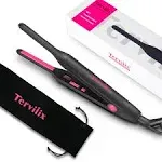 Terviiix Pencil Flat Iron, Small Flat Irons for Short Hair, Beard and Pixie Cut, 3/10 inch Ceramic Tourmaline Mini Hair Straightener Dual Voltage