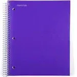 Mintra Office Durable Spiral Notebooks, 5 Subject, 200 Sheets, (Purple, Wide Ruled 1PK)