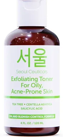 Seoul Ceuticals Korean Skincare Exfoliating Toner for Oily, Acne-Prone Skin Clear