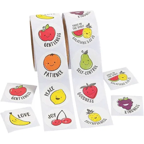 Bulk 100 Pc. Fruit of the Spirit Scented Sticker Roll