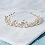 Oriamour Bridal headband Rhinestone Hair Band Headpieces for Gold 