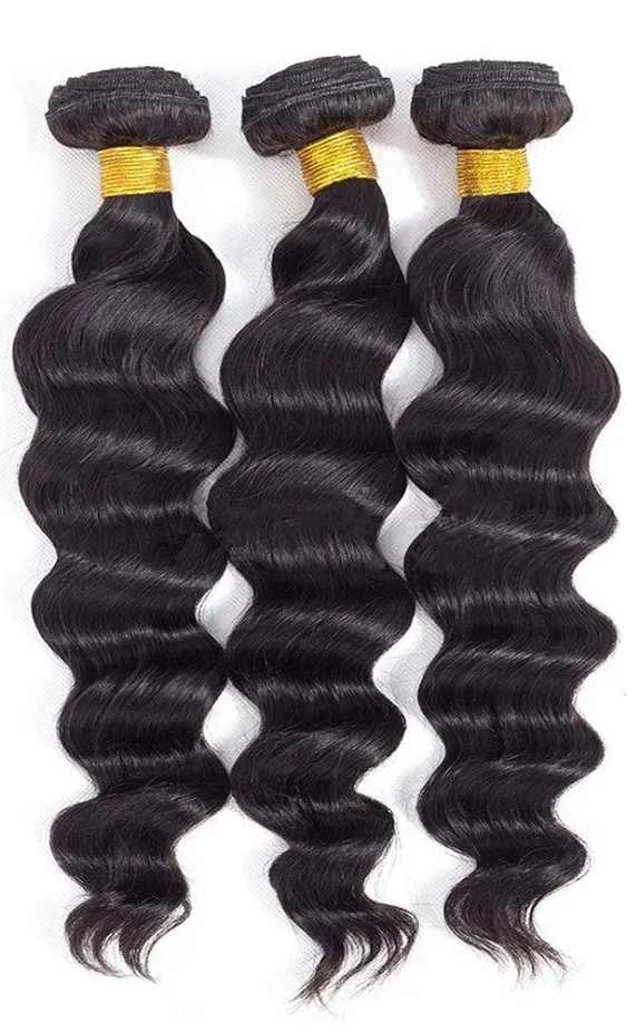 12A Brazilian Virgin Hair Loose Wave 3 Bundles 16" 16" 16" 300g Virgin Brazilian Remy Loose Deep Wave Human Hair Weave Bundles 100% Real Unprocessed Virgin Remy Human Hair Weft Natural Color