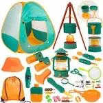 Kids Camping Set with Tent Campfire Toys for Boys Indoor Outdoor Pretend Play