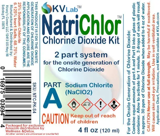 The Original NatriChlor CD Set w/Accu-Drop Bottles HCL Extra Large Size (8 oz Total)