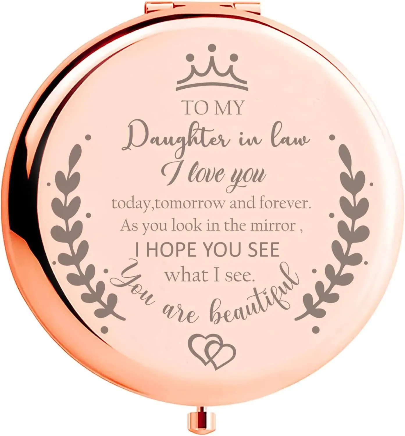 Soulpetals Daughter in Law Gifts Compact Mirror for Daughter in Law Gifts from Mother in Law for Wedding Day Birthday