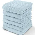 Comfy Cubs Muslin Cotton Baby Washcloths - Sky Blue