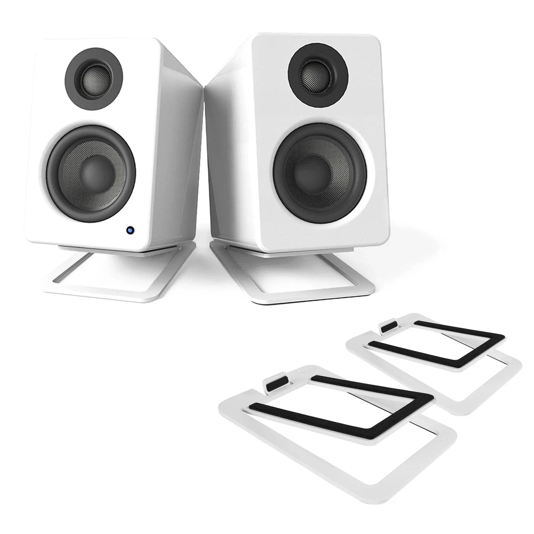 Kanto S2 Tilted Desktop Speaker Stands for Small Speakers & Compact 2” | White | electronicsexpo.com