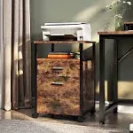 VASAGLE Mobile Filing Cabinet with Wheels and 2 Drawers