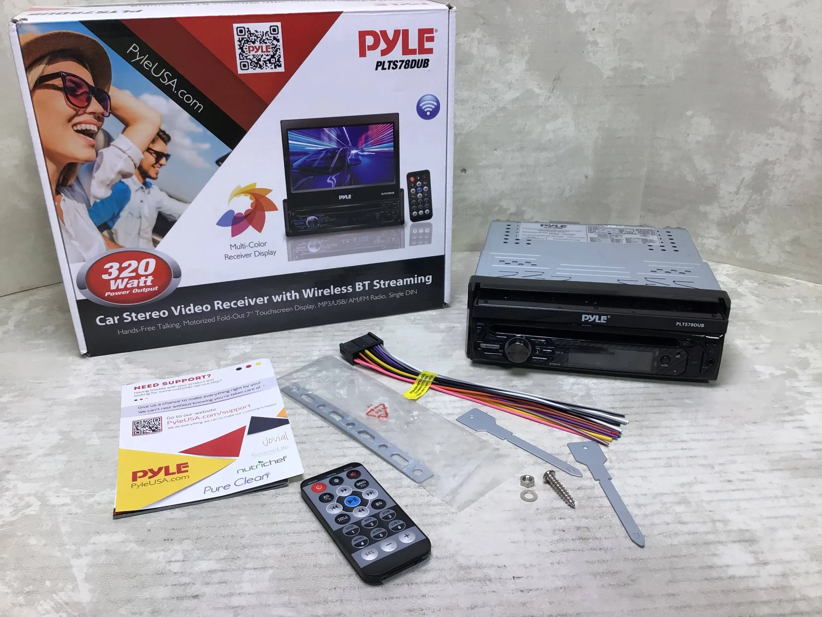 Pyle PLTS78DUB 7" Single-DIN In-Dash DVD Receiver with Motorized Touchscreen