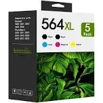 564XL High Yield Ink Cartridges 4-Pack (1Black/1Cyan/1Magenta/1Yellow) Replacement for HP 564 564XL Ink Cartridges Work with Photosmart 7520 7525 5520 6510 6520 C309G DeskJet 3522 3521 Printer