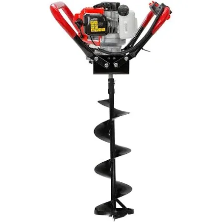 XtremepowerUS 55cc V-Type Gas-Powered Ice Post Hole Digger 2 Stroke EPA Motor Digging Bit (Include 8" Ice Auger Bit)