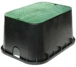 Nds 117BC Jumbo Valve Box with Overlapping Cover, Black/Green, 12" x 20"