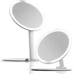  Fancii Rechargeable Travel Makeup Mirror with LED Light, 8" Foldable Stand, 3 Color Lighting