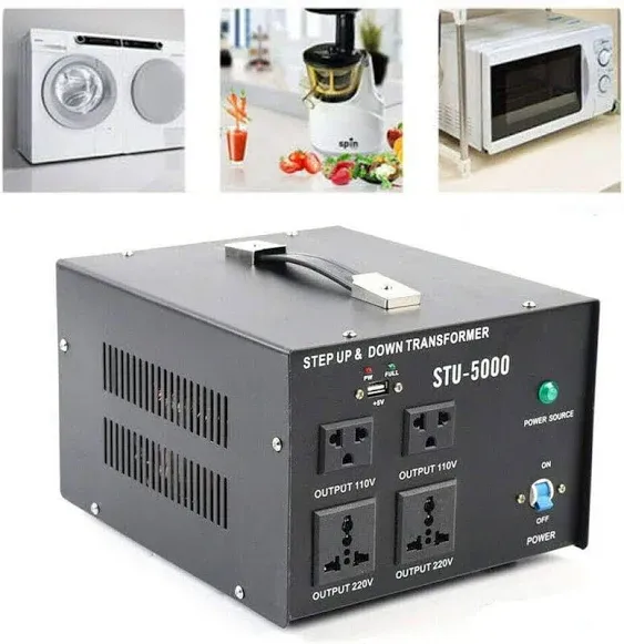 5000 Watts Voltage Converter Transformer Step-up/Step-D<wbr/>own 110V 220V with USB