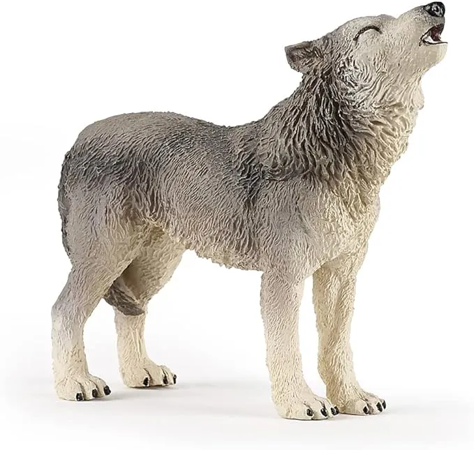 Papo -Hand-Painted - Figurine -Wild Animal Kingdom - Howling Wolf -50171 -Collectible - for Children - Suitable for Boys and Girls- from 3 Years Old