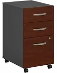 BBF Components Collection 3-Drawer Mobile File Cabinet, Hansen Cherry