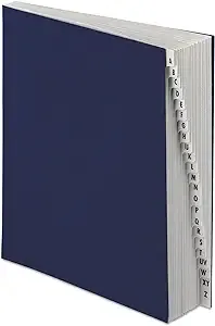 Pendaflex Expanding Desk File A-Z Letter Size Acrylic-Coated Pressboard Dark Blue