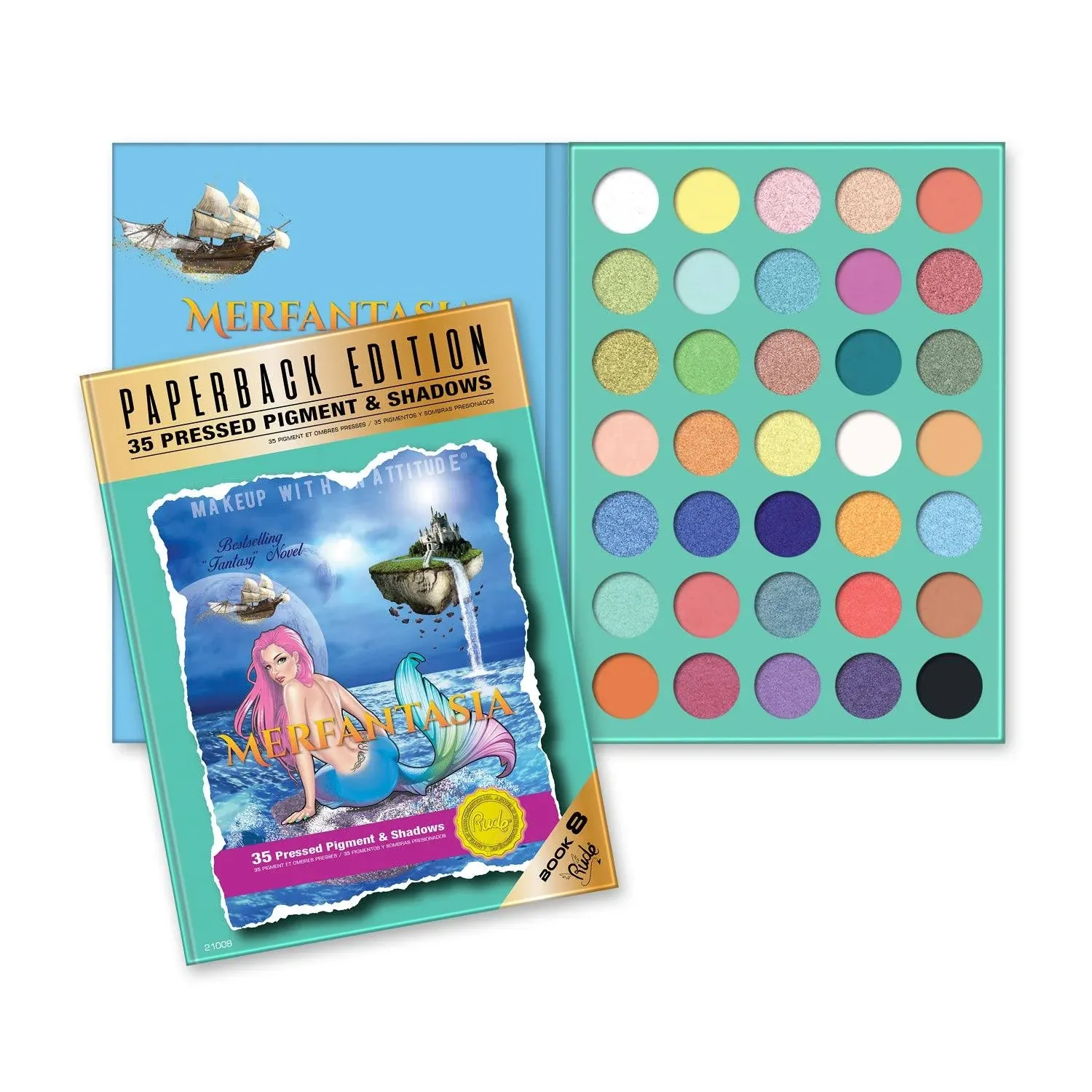 Merfantasia Eyeshadow Palette - Paperback Edition by Rude Cosmetics - 0.74 oz