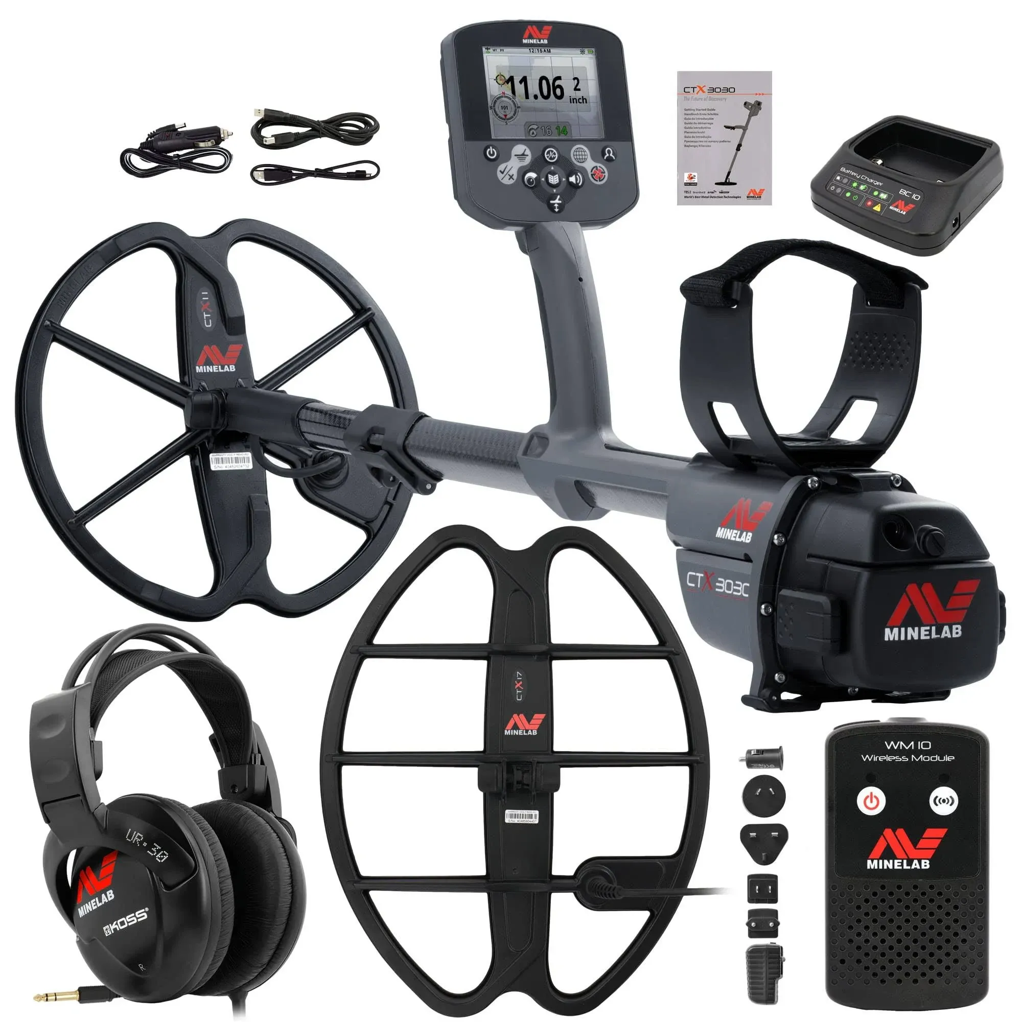 Minelab CTX 3030 Waterproof Metal Detector with Minelab 17" DD Elliptical Smart 