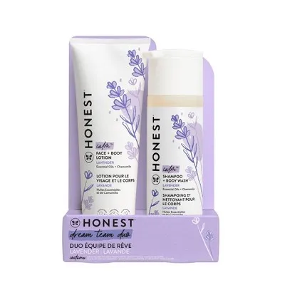 The Honest Company 2-in-1 Cleansing Shampoo + Body Wash and Face + Body Lotion Bundle | Gentle for Baby | Naturally Derived | Lavender Calm, 18.5 fl ozThe Honest Company 2-in-1 Cleansing Shampoo + Body Wash and Face + Body Lotion Bundle | Gentle for Baby