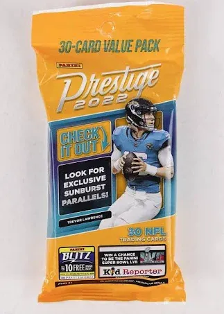 2022 Panini Prestige Football Jumbo Value Pack (Sunburst Parallels!)