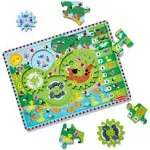 Melissa & Doug Animal Chase I-Spy Wooden Gear Puzzle