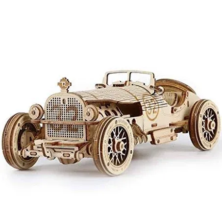 ROBOTIME Model Car Kits - Wooden 3D Puzzles - Model Cars to Build for Adults 1:16 Scale Model Grand Prix Car