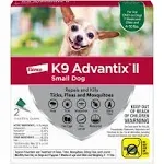 K9 Advantix II Flea & Tick Treatment for Small Dog 2 Dose