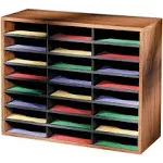 Fellowes 24-Compartment Literature Organizer, Letter Size, Medium Oak (25043)