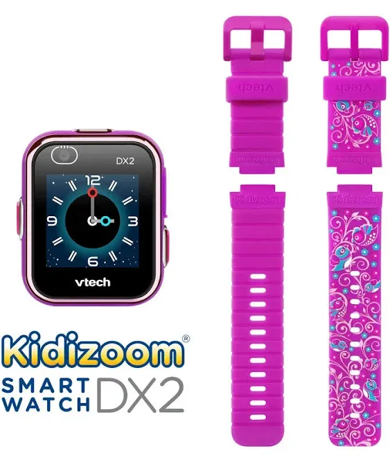 VTech Kidizoom Smartwatch DX2 - Floral Birds - includes Bonus Vivid Violet Wristband