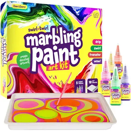 Marbling Paint Art Kit for Kids - Arts and Crafts Gifts for Girls &amp; Boys Ages 6-12 Years Old - Craft Kits Set - Best Paint Gift Ideas Activities Toys