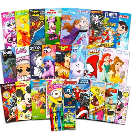 24 Bulk Coloring Books for Ages 4-8 - Assorted Licensed Activity Boys, Girls ...