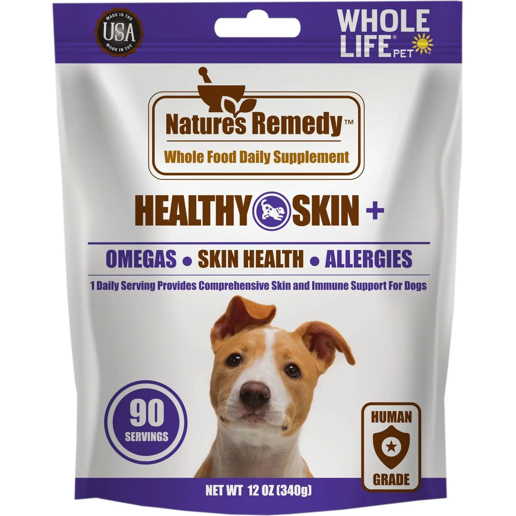 Whole Life Pet Healthy Skin Daily Supplement for Dogs – Omegas, Probiotics, P...