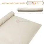 3' x 10' Beige Residential Commercial Privacy Deck Fence Screen 160 GSM Weather Resistant Outdoor Protection Fencing Net for Balcony Verandah Porch