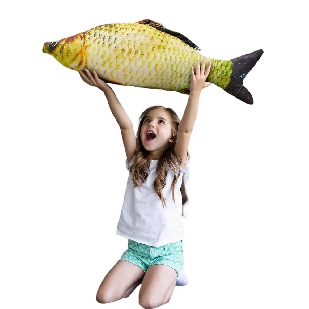 31 Inch Giant 3D Soft Fish Cushion Carp Plush Pillow Plush Throw Pillow, Home Ddecoration Kids Pillow Gift Stuffed Animal Toy