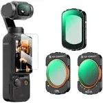 K&F Concept Lot de 3 filtres pour Osmo Pocket 3 - Magnetic CPL - Black Mist 1/4, VND2-32, kit de filtres compatible avec DJI Osmo Pocket 3, polarisant, diffusion noire, filtre ND variable