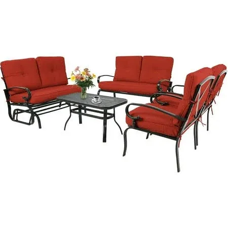 SUNCROWN 5-Piece Outdoor Metal Furniture Conversation Patio